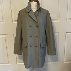 DKNY Olive Double-Breasted Trench Coat